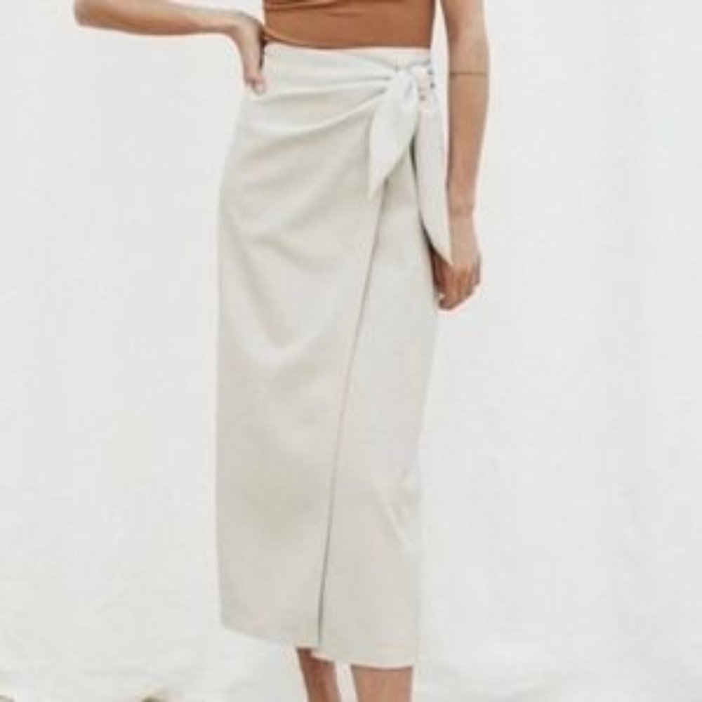 Elizabeth and James Faux Leather Wrap skirt